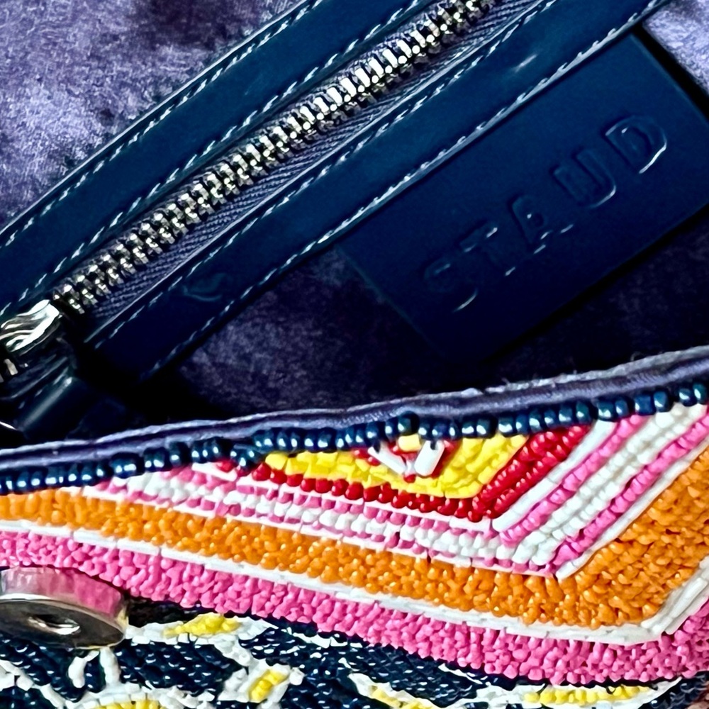 🌺🎉HP🎉🌺 NWOT Staud Beaded Tommy Shoulder Bag Patchwork Foulard 🌟Rare Find🌟 - Picture 10 of 16